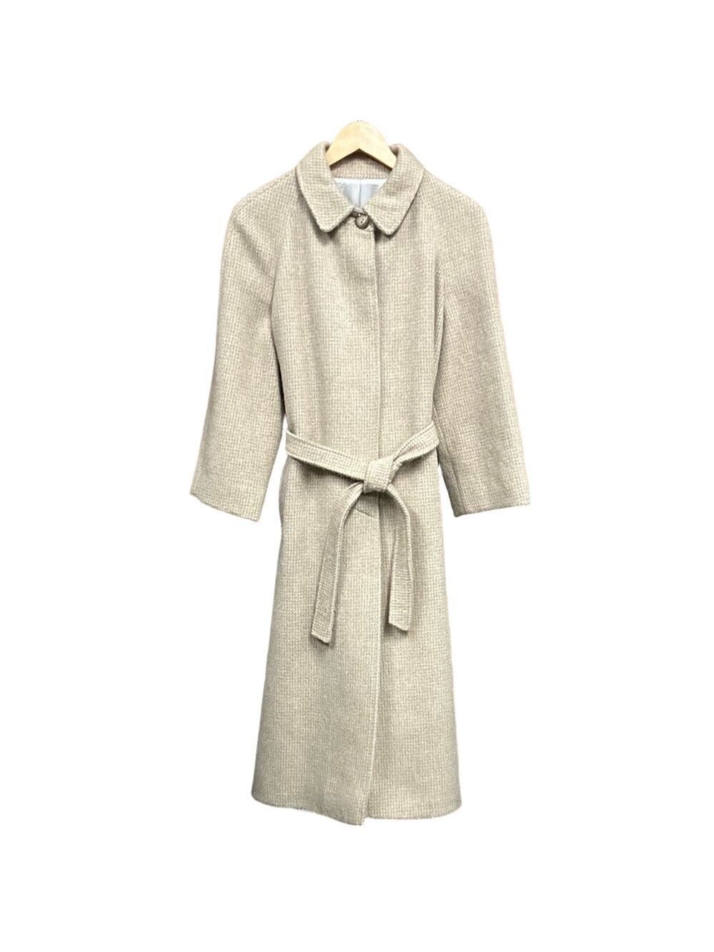 Mohair wool belted camel coat Large Petite Vintage tailored classic cloth coat